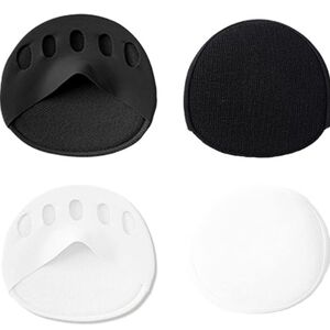 2 Pairs Black & White Invisible Soft Foot Pads Cusion Sox NWT